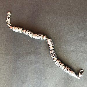 Brighton Barrel and Bead Silver Bracelet